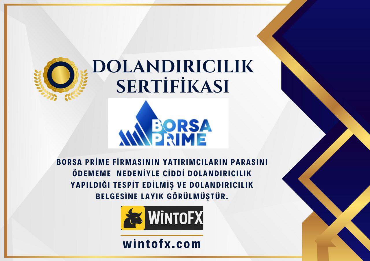 ใบรับรองการฉ้อโกงการลงทุน Borsa Prime