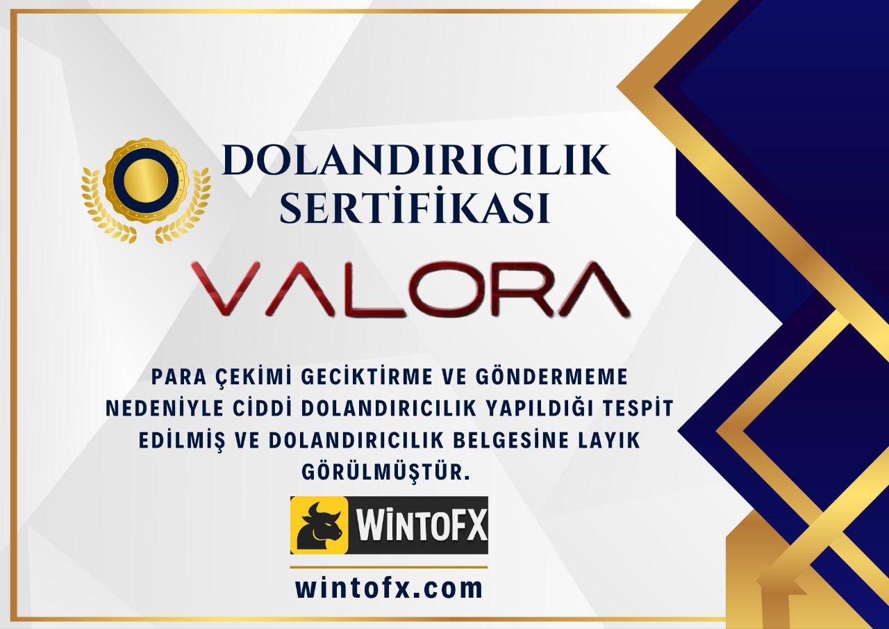 VALORA FRAUD CERTIFICATE