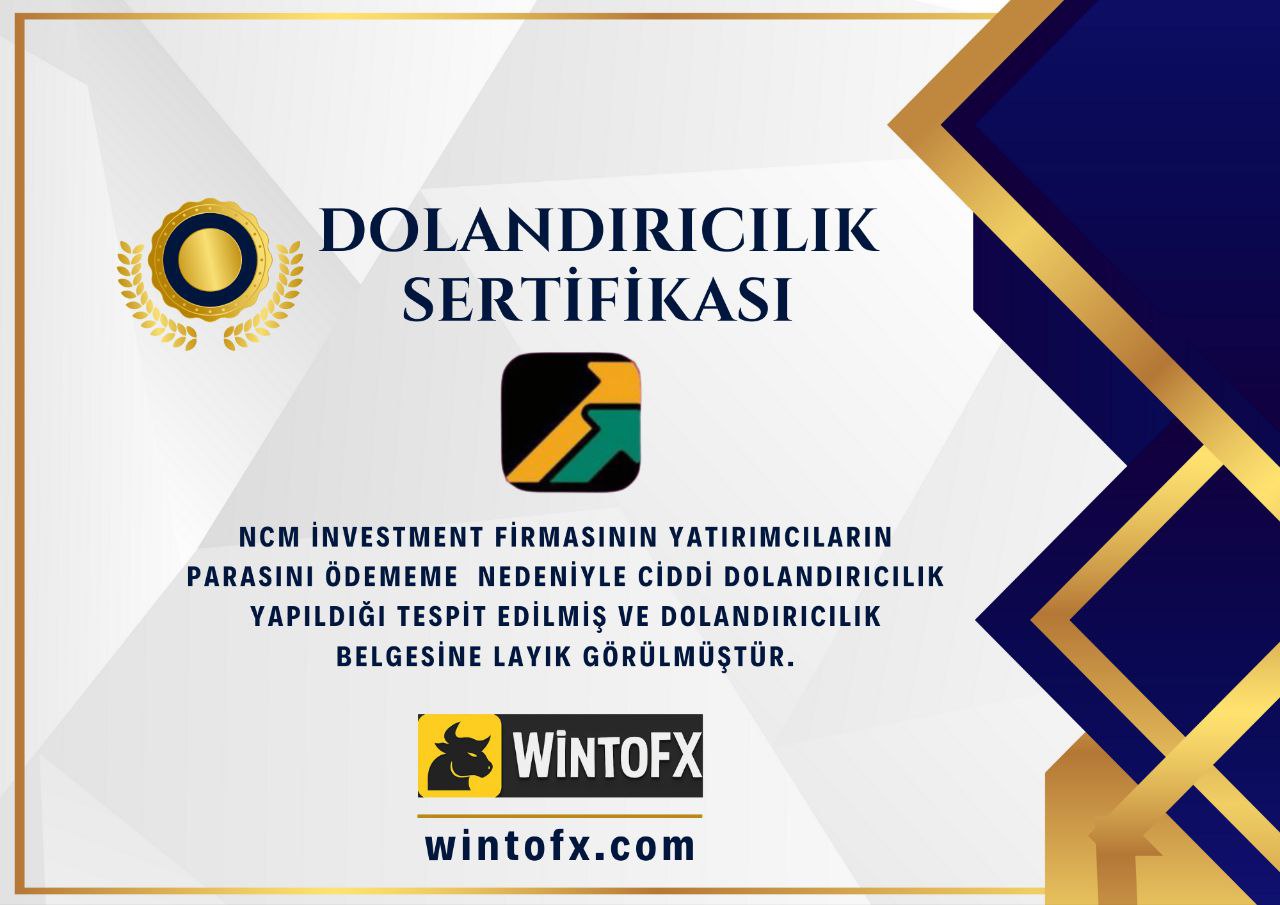 NCM İNVESTMENT DOLANDIRICILIK SERTİFİKASI
