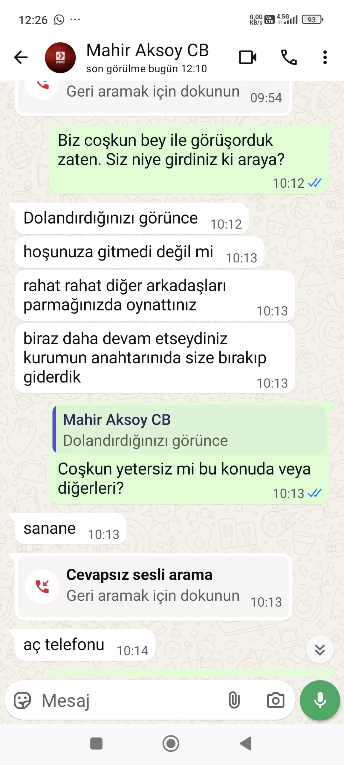 Çok büyük kandırıldım.